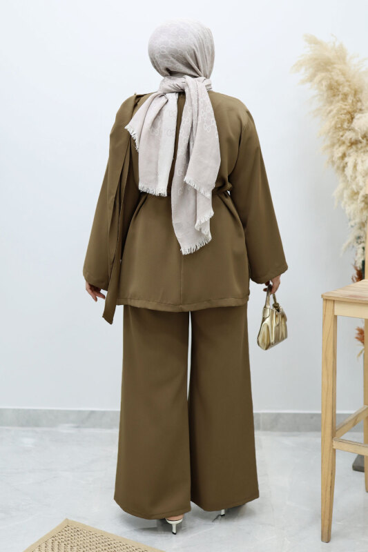 Omuzu Broş Detaylı Takım TSD260140 Haki - 6