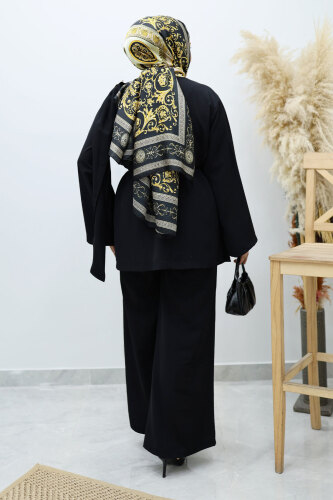 Omuzu Broş Detaylı Takım TSD260140 Siyah - 6