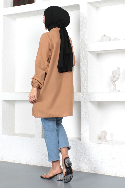 Omuzu Taşlı Tunik TSD230371 Camel - 5