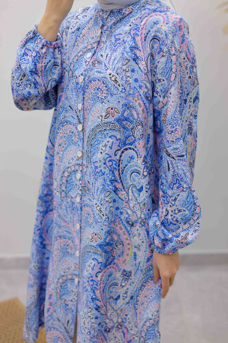 Önden Düğmeli İkili Takım TSD250266 Mavi - 5