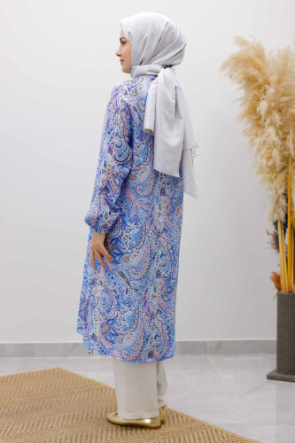 Önden Düğmeli İkili Takım TSD250266 Mavi - 6