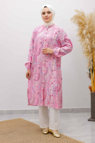 Önden Düğmeli İkili Takım TSD250266 Pembe 