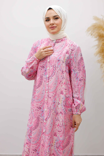 Önden Düğmeli İkili Takım TSD250266 Pembe - 2