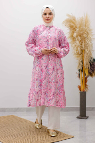 Önden Düğmeli İkili Takım TSD250266 Pembe - 4