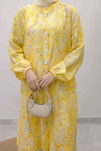 Önden Düğmeli İkili Takım TSD250266 Sarı - 5