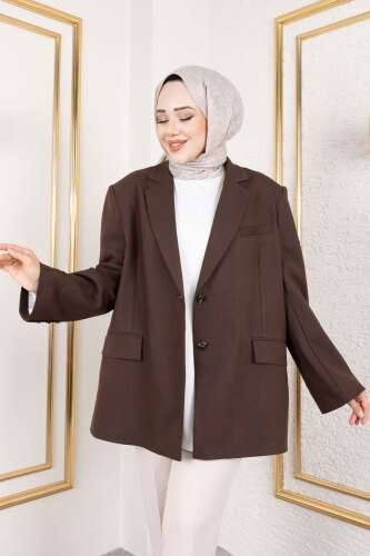 Oversize Blazer Ceket TSD250163 Acı Kahve - 2