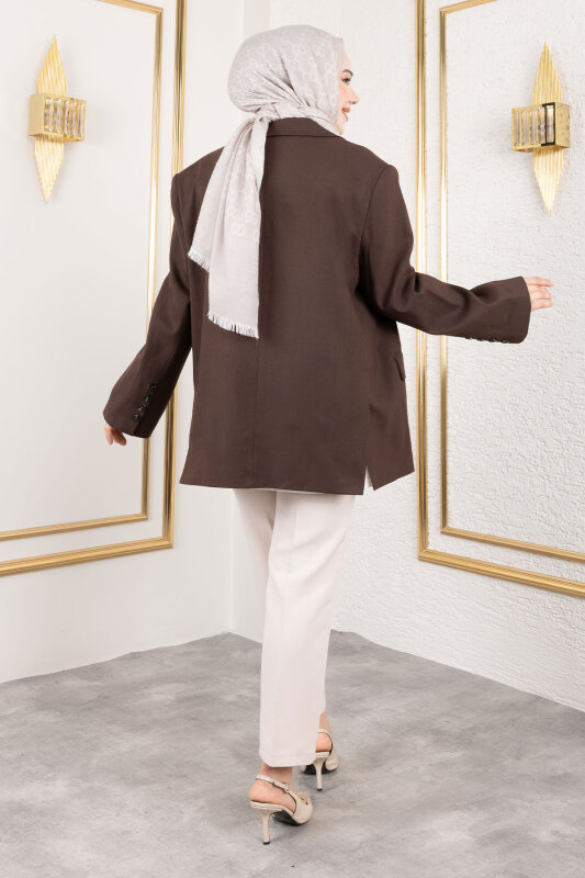 Oversize Blazer Ceket TSD250163 Acı Kahve - 5