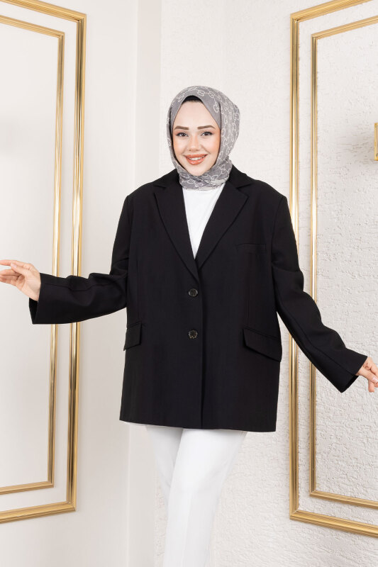 Oversize Blazer Ceket TSD250163 Siyah - 2