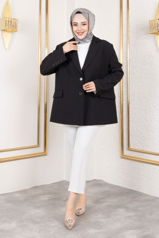 Oversize Blazer Ceket TSD250163 Siyah - 4