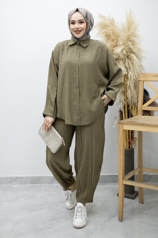 Oversize İkili Takım TSD260190 Haki - 3