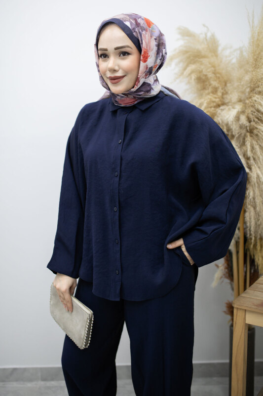 Oversize İkili Takım TSD260190 Lacivert - 2