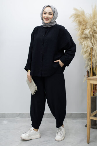 Oversize İkili Takım TSD260190 Siyah - 5