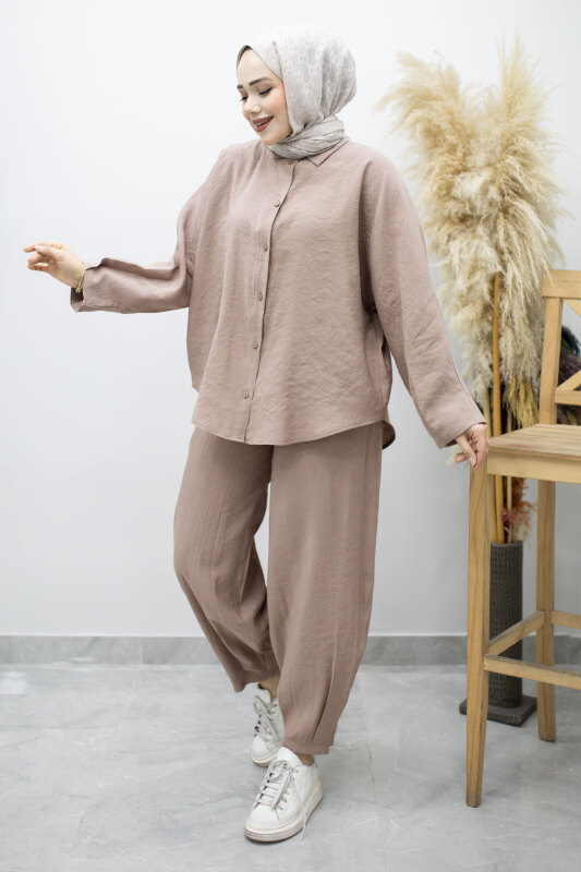 Oversize İkili Takım TSD260190 Vizon - 3