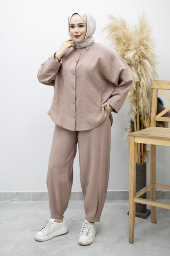 Oversize İkili Takım TSD260190 Vizon - 5