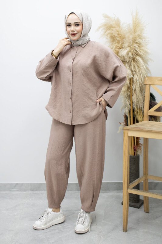 Oversize İkili Takım TSD260190 Vizon - 5