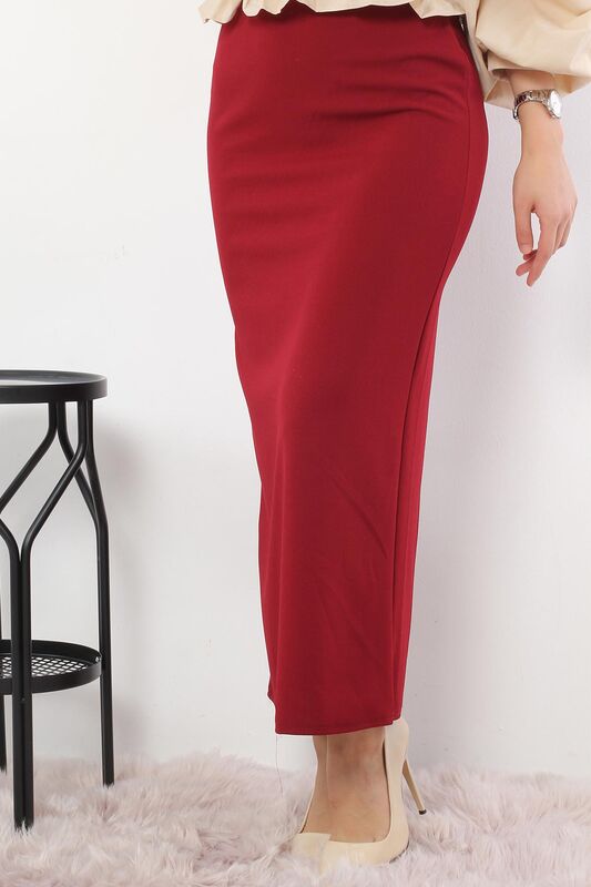 Pencil Skirt TSD0291 Claret Red - 2