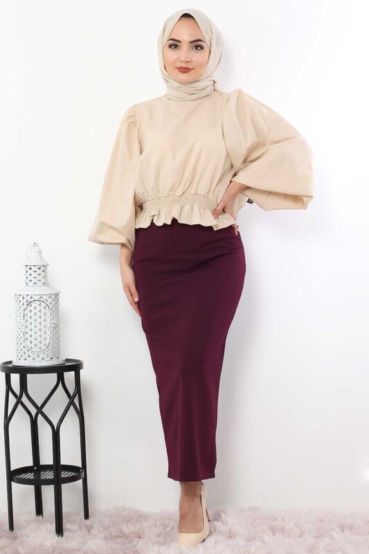 Pencil Skirt TSD0291 Plum - 1