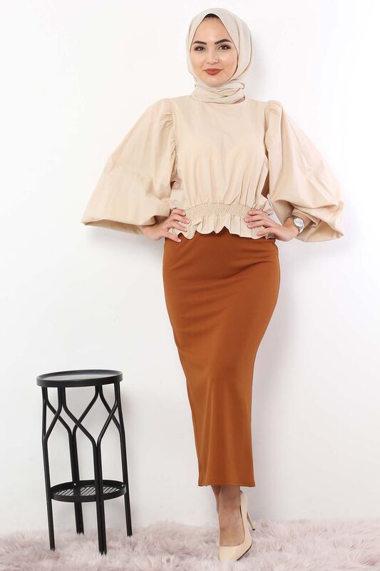 Pencil Skirt TSD0291 Tan - 1