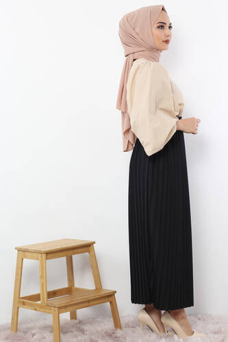 Pleated Pencil Skirt 1757 Black - 3
