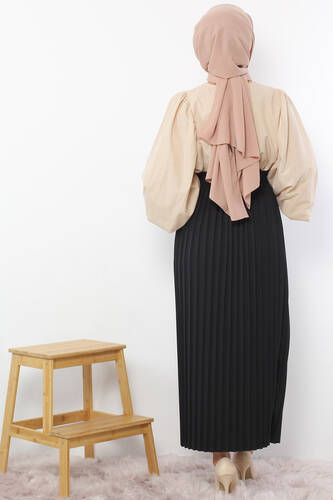 Pleated Pencil Skirt 1757 Black - 5