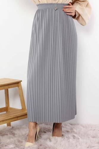 Pleated Pencil Skirt 1757 Gray - 2