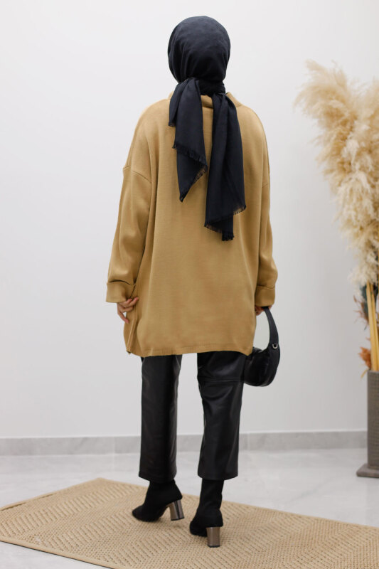 Polo Yaka Triko Tunik TSD260116 Camel - 6