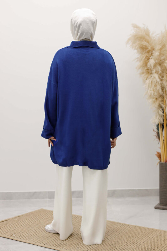 Polo Yaka Triko Tunik TSD260116 İndigo - 6