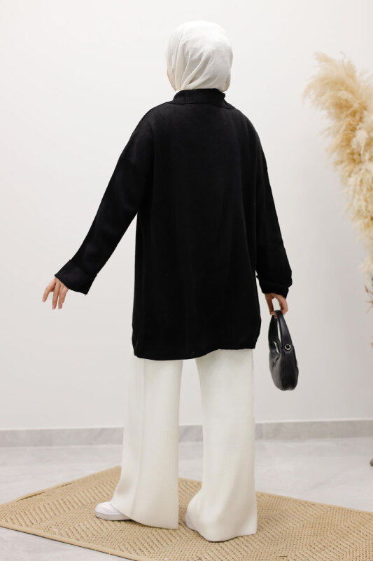 Polo Yaka Triko Tunik TSD260116 Siyah - 6