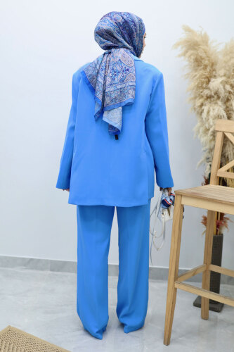 Premium Blazer Takım TSD250116 Mavi - 6