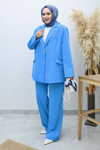 Premium Blazer Takım TSD250116 Mavi - 1