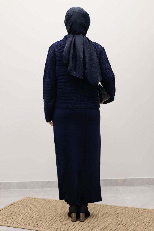 Süs Cepli Triko Hırka TSD250243 Lacivert - 6