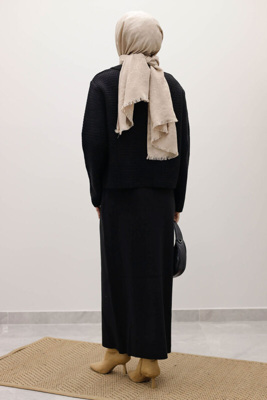 Süs Cepli Triko Hırka TSD250243 Siyah - 6