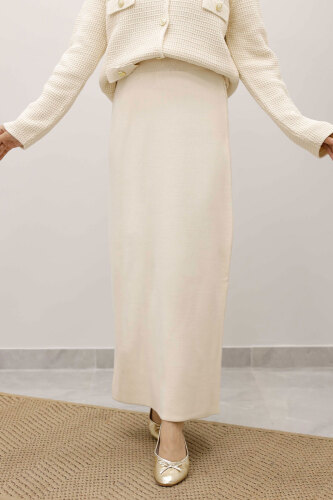 Triko Etek TSD250242 Bej - TESETTÜR DÜNYASI