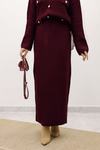 Triko Etek TSD250242 Mürdüm - TESETTÜR DÜNYASI