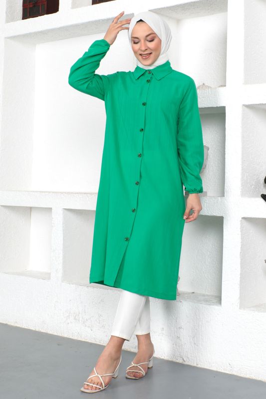 Uzun Boy Tunik TSD230359 Benetton Yeşili - 3