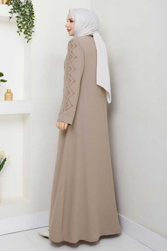 V Yaka Abaya TSD250123 Bej - 6