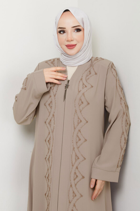 V Yaka Abaya TSD250123 Bej - 2