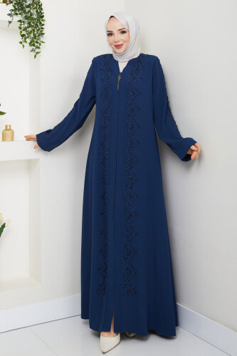 V Yaka Abaya TSD250123 İndigo 