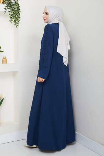 V Yaka Abaya TSD250123 İndigo - 6