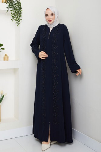 V Yaka Abaya TSD250123 Lacivert 