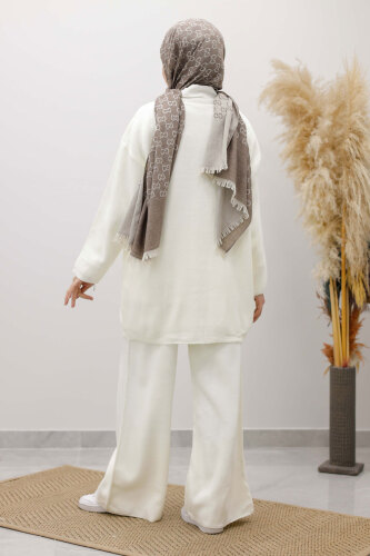 V Yaka Triko Takım TSD260117 Beyaz - 6