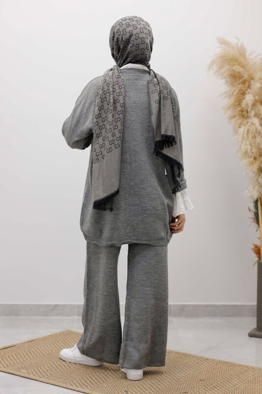 V Yaka Triko Takım TSD260117 Gri - 6