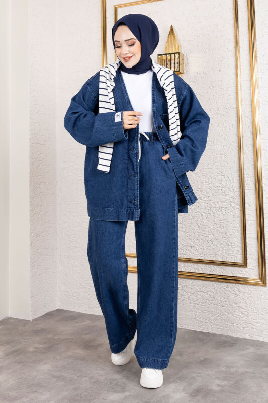 Vera Denim Takım TSD250104 Koyu Mavi - 4