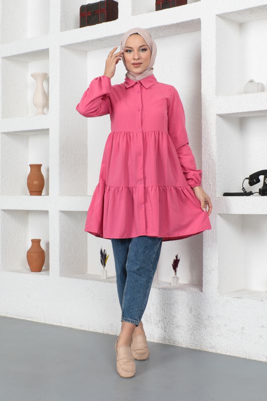 Volanlı Tunik TSD230370 Pembe - 1