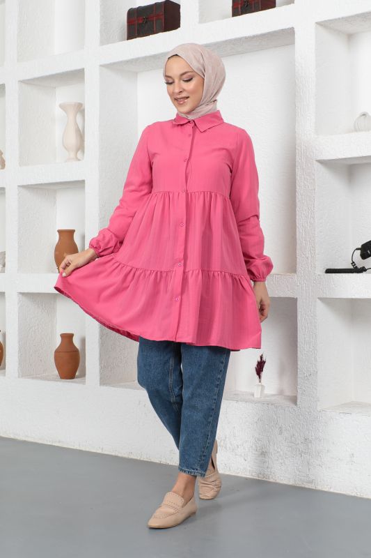 Volanlı Tunik TSD230370 Pembe - 4