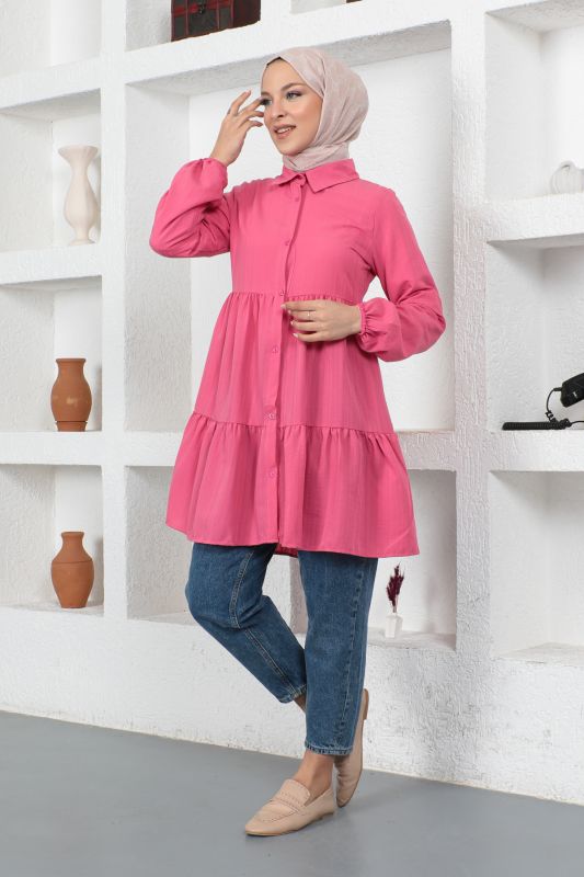 Volanlı Tunik TSD230370 Pembe - 5