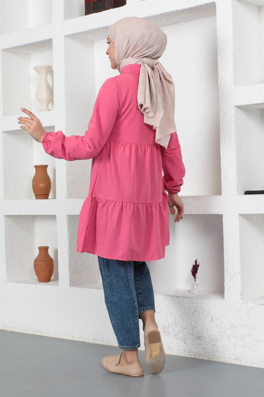 Volanlı Tunik TSD230370 Pembe - 6