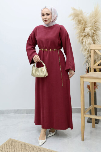 Yıldız Kemerli Elbise TSD260139 Fuşya 