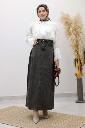 Yüksek Bel Kot Etek TSD260120 Antrasit 