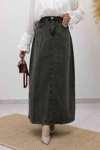 Yüksek Bel Kot Etek TSD260120 Antrasit - 2